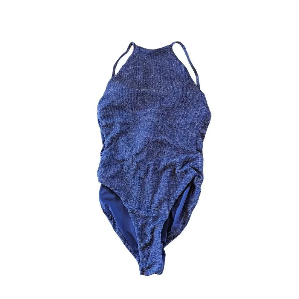 Andie Swim The Lanai One Piece Cosmic Sparkly Blue Size XS